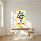 Plum Tree — Fruit Trees art print, unframed poster, styled in a kitchen