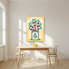 Plum Tree — Fruit Trees art print, as an acrylic print, styled in a kitchen
