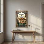 Al-Gharb — Algarve art print, in an oak frame, styled in a desk