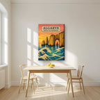 Praia da Marinha — Algarve art print, on slim canvas, styled in a kitchen