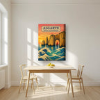 Praia da Marinha — Algarve art print, on thick canvas, styled in a kitchen
