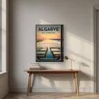 Ria Formosa — Algarve art print, on thick canvas, styled in a desk