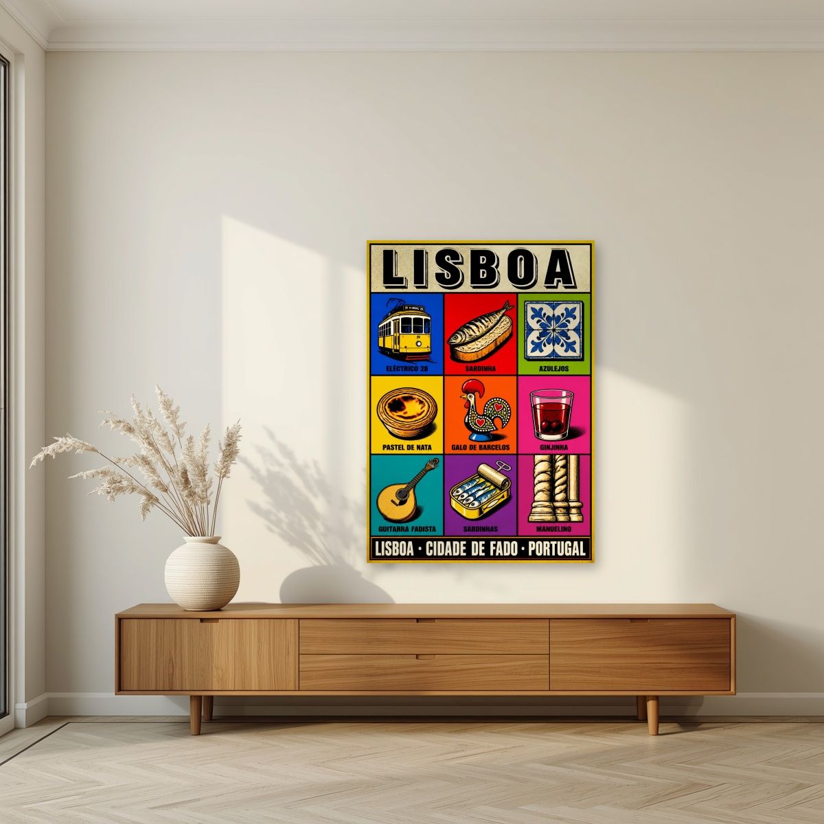 Cidade de Fado — Lisbon art print, unframed poster, styled in a living room