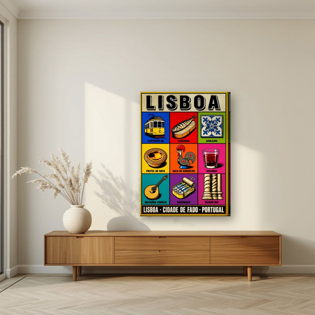 Cidade de Fado — Lisbon art print, on slim canvas, styled in a living room