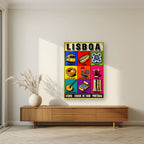 Cidade de Fado — Lisbon art print, as an acrylic print, styled in a living room