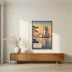 Torre de Belem — Lisbon art print, unframed poster, styled in a living room