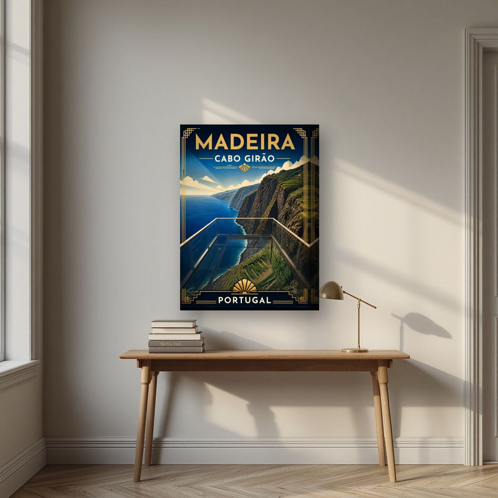 Cabo Girao — Madeira art print, on thick canvas, styled in a desk