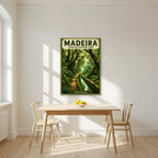 Levada Verde — Madeira art print, unframed poster, styled in a kitchen