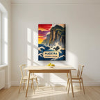 Mar Bravo — Madeira art print, on thick canvas, styled in a kitchen