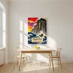 Mar Bravo — Madeira art print, as an acrylic print, styled in a kitchen