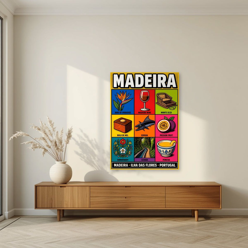 Nove Tesouros — Madeira art print, unframed poster, styled in a living room