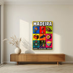 Nove Tesouros — Madeira art print, as an acrylic print, styled in a living room
