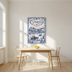 Azul e Branco — Porto art print, unframed poster, styled in a kitchen