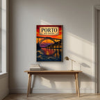 Por do Sol no Douro — Porto art print, on slim canvas, styled in a desk