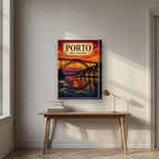 Por do Sol no Douro — Porto art print, on thick canvas, styled in a desk