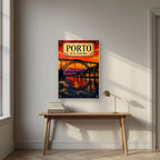 Por do Sol no Douro — Porto art print, as an acrylic print, styled in a desk