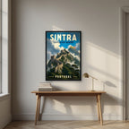 Castelo dos Mouros — Sintra art print, in a black frame, styled in a desk