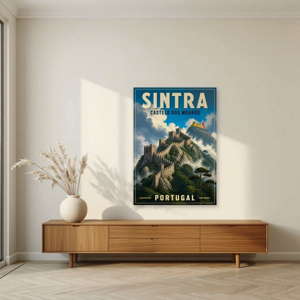 Castelo dos Mouros — Sintra art print, unframed poster, styled in a living room