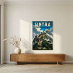 Castelo dos Mouros — Sintra art print, unframed poster, styled in a living room