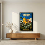 Palacio da Pena — Sintra art print, in a black frame, styled in a living room