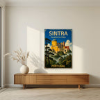 Palacio da Pena — Sintra art print, unframed poster, styled in a living room