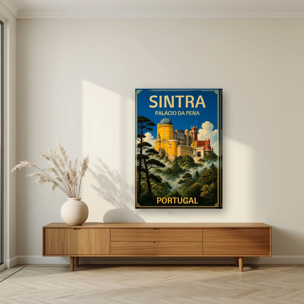 Palacio da Pena — Sintra art print, on slim canvas, styled in a living room