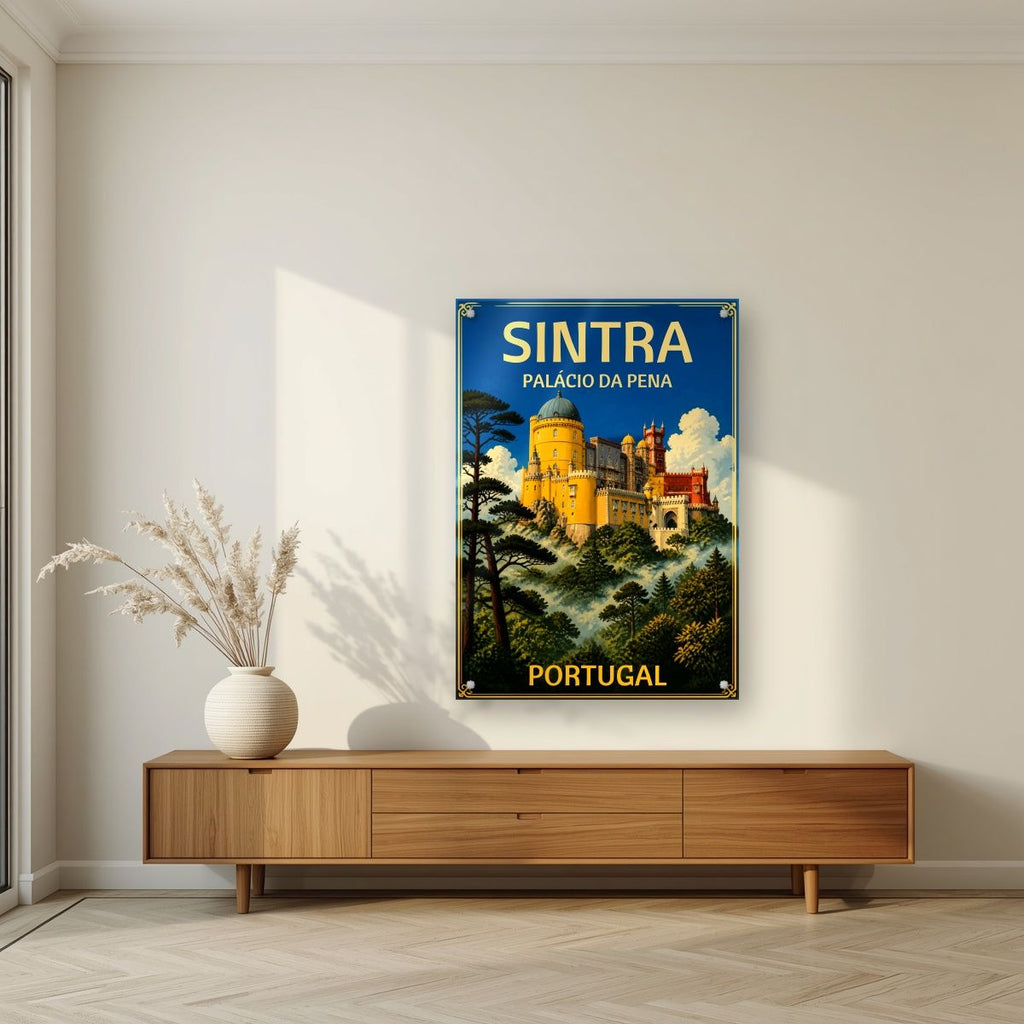 Palacio da Pena — Sintra art print, as an acrylic print, styled in a living room