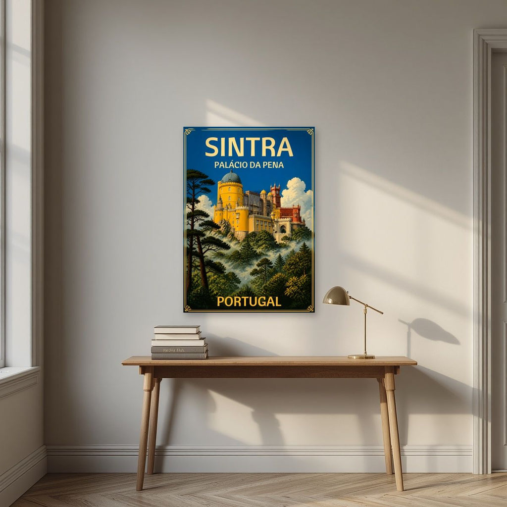 Palacio da Pena — Sintra art print, unframed poster, styled in a desk