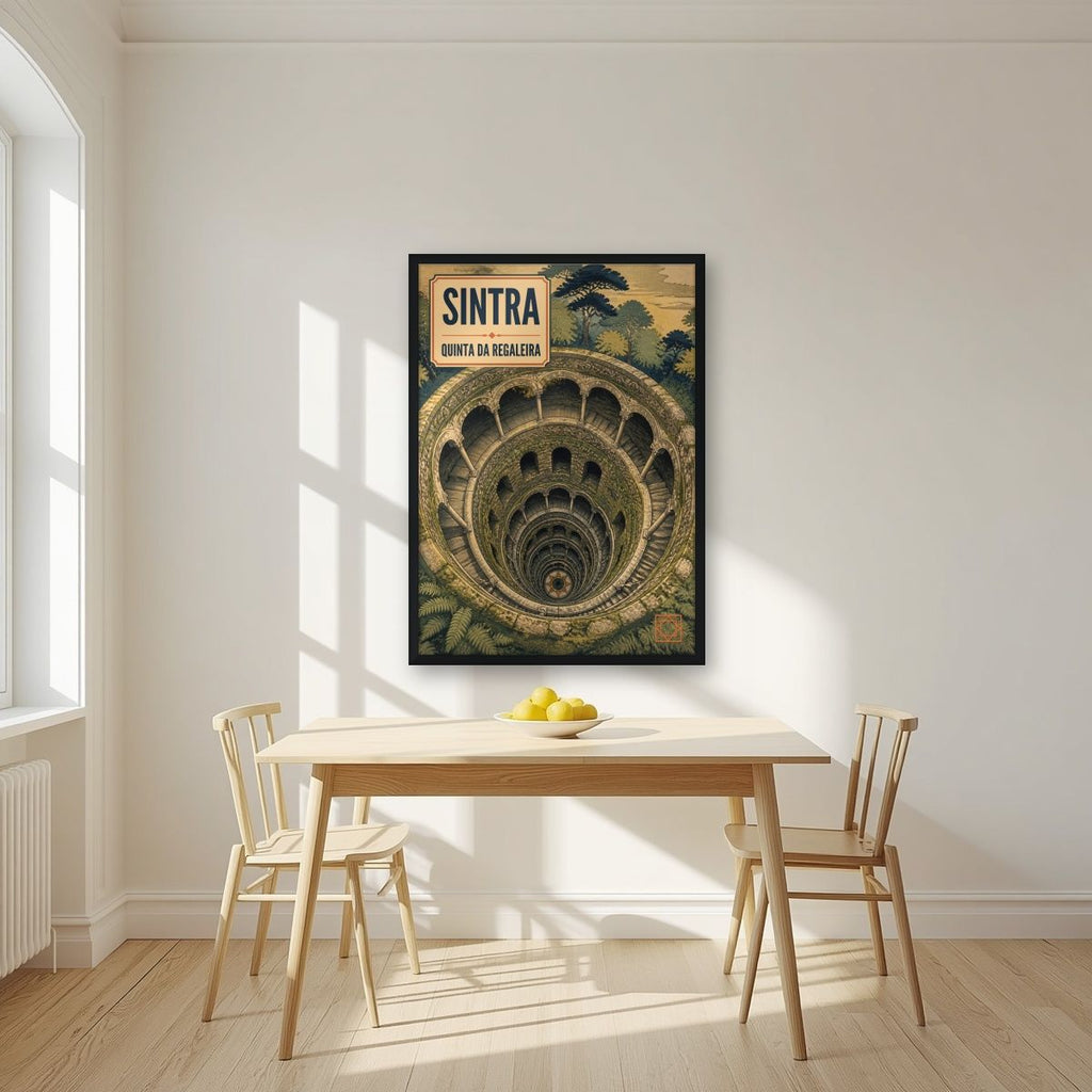 Poco Iniciatico — Sintra art print, in a black frame, styled in a kitchen