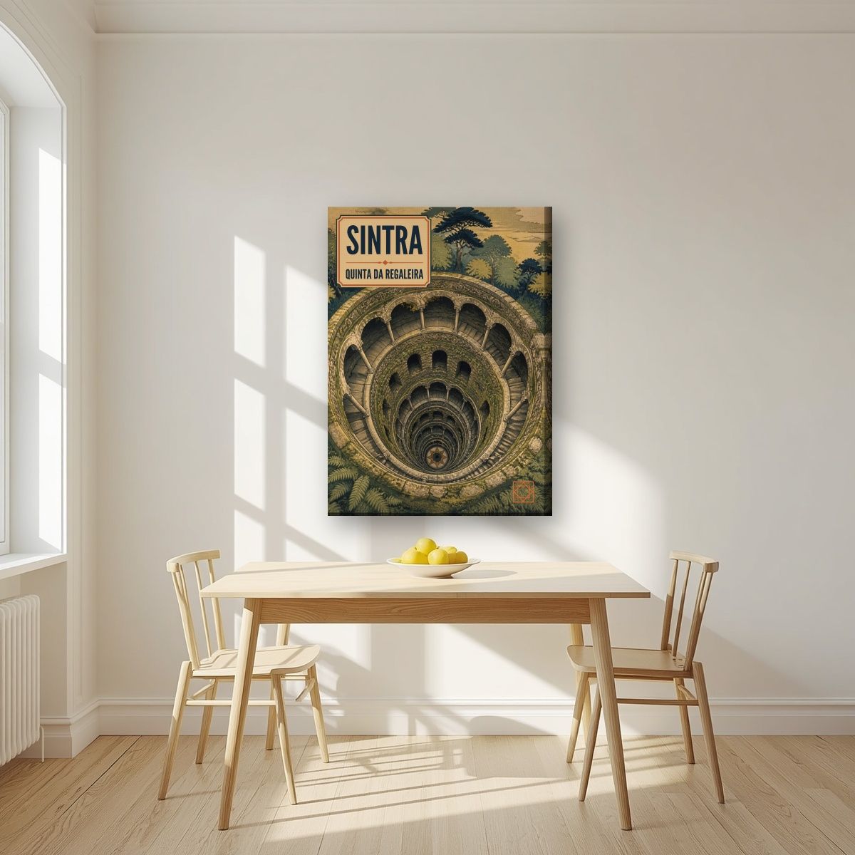 Poco Iniciatico — Sintra art print, on slim canvas, styled in a kitchen
