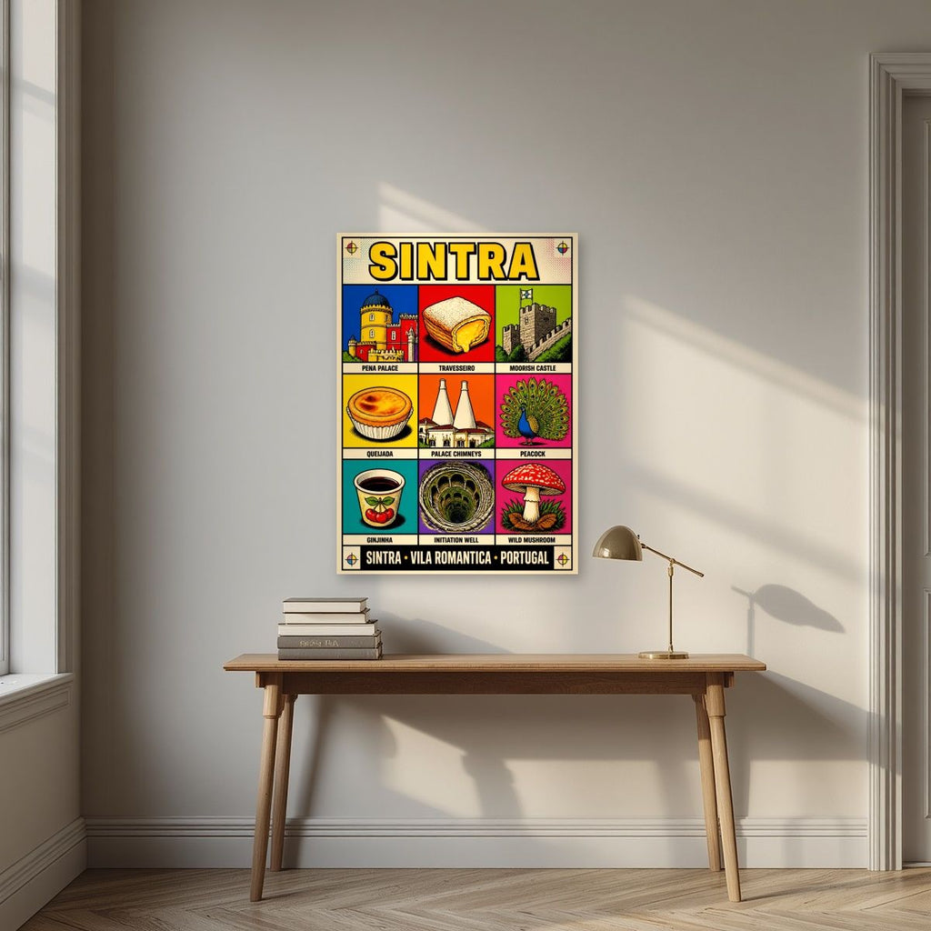 Vila Romantica — Sintra art print, unframed poster, styled in a desk