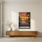 Pont du Gard — Provence art print, unframed poster, styled in a living room