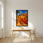 Roussillon — Provence art print, in a black frame, styled in a kitchen