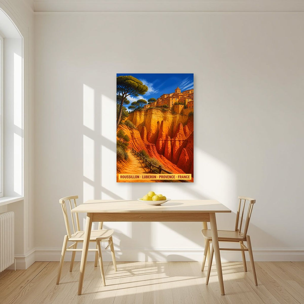 Roussillon — Provence art print, unframed poster, styled in a kitchen
