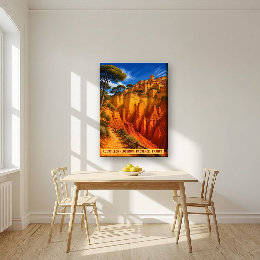 Roussillon — Provence art print, on slim canvas, styled in a kitchen