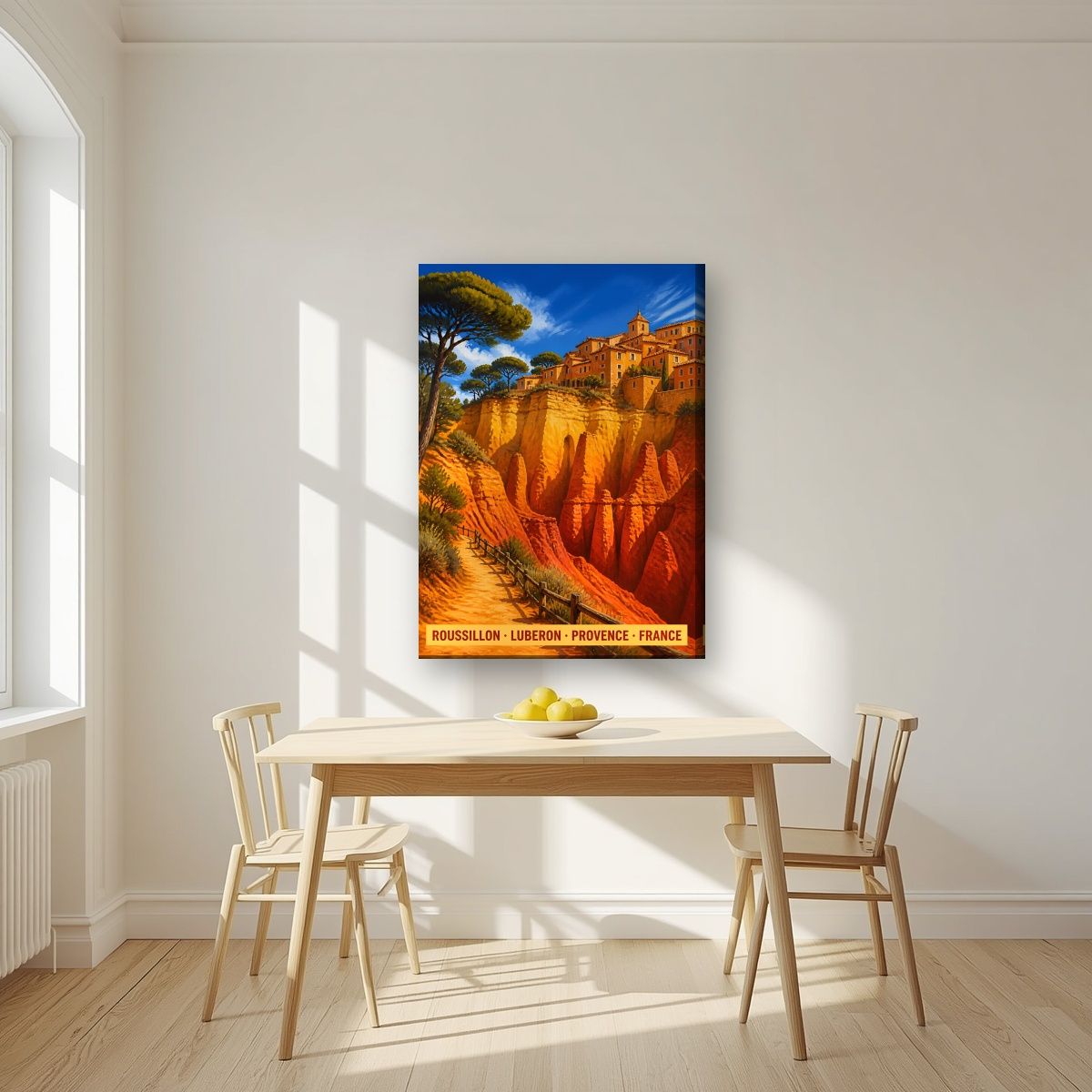 Roussillon — Provence art print, on slim canvas, styled in a kitchen