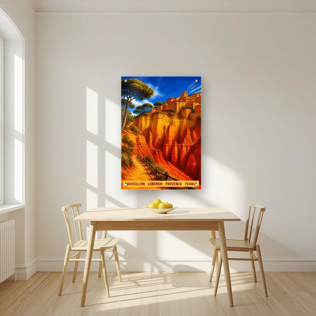 Roussillon — Provence art print, as an acrylic print, styled in a kitchen