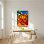 Roussillon — Provence art print, as an acrylic print, styled in a kitchen