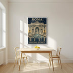 Fontana Di Trevi — Rome art print, in a white frame, styled in a kitchen