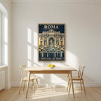 Fontana Di Trevi — Rome art print, in an oak frame, styled in a kitchen