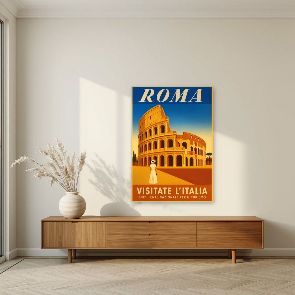 Il Colosseo — Rome art print, unframed poster, styled in a living room