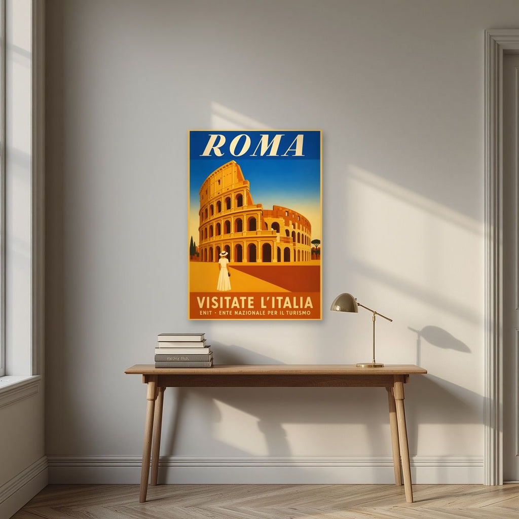 Il Colosseo — Rome art print, unframed poster, styled in a desk