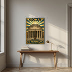 Il Pantheon — Rome art print, unframed poster, styled in a desk