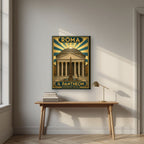 Il Pantheon — Rome art print, on slim canvas, styled in a desk
