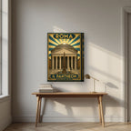 Il Pantheon — Rome art print, on thick canvas, styled in a desk