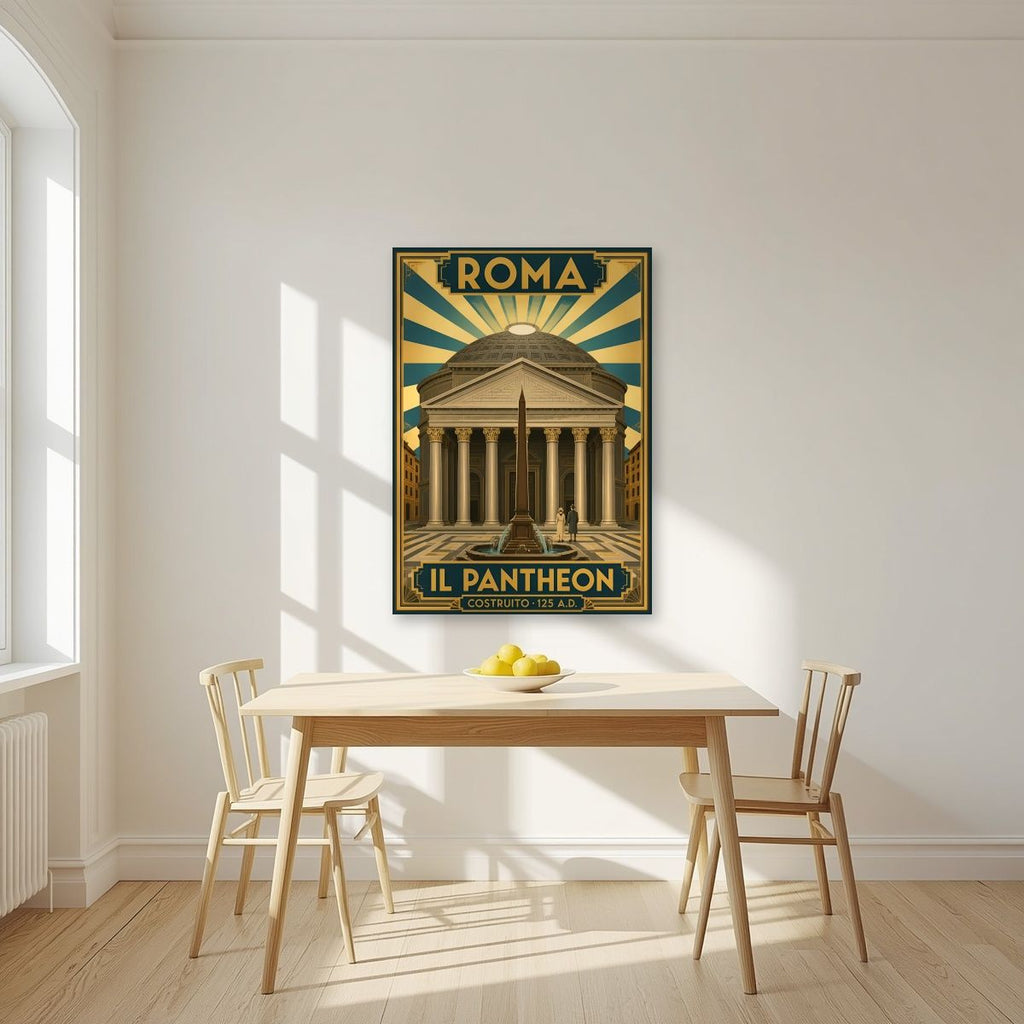 Il Pantheon — Rome art print, unframed poster, styled in a kitchen