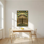 Il Pantheon — Rome art print, unframed poster, styled in a kitchen