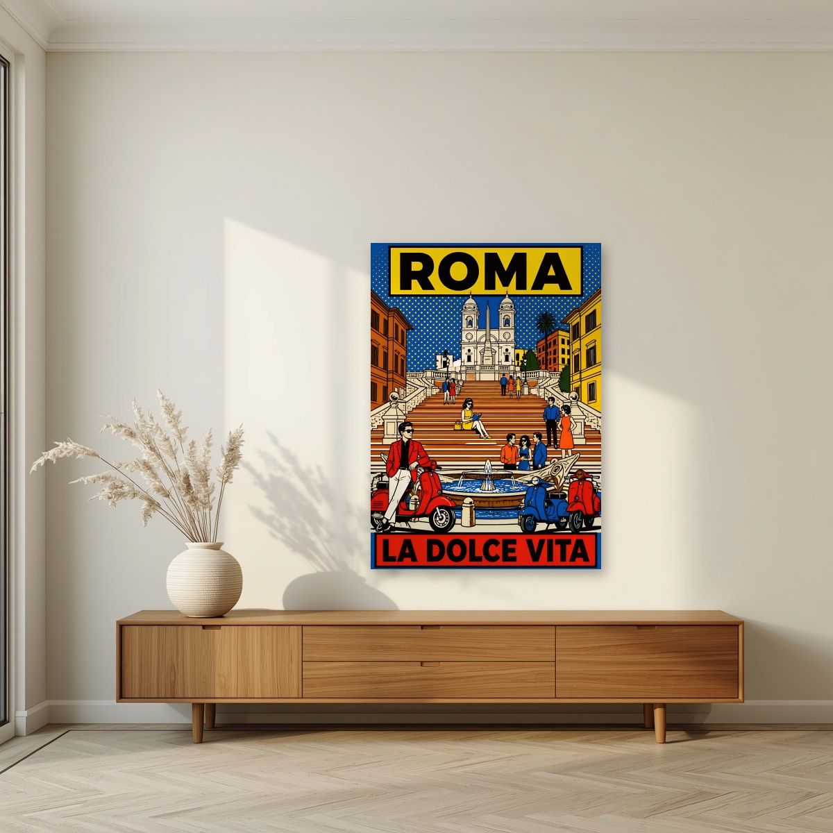 La Dolce Vita — Rome art print, unframed poster, styled in a living room