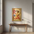 I Fiori Dell'Isola — Sicily art print, in an oak frame, styled in a desk