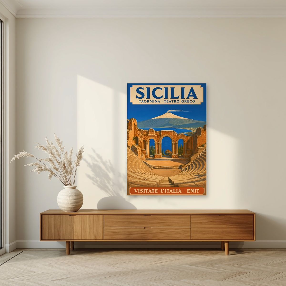 Teatro Greco — Sicily art print, unframed poster, styled in a living room